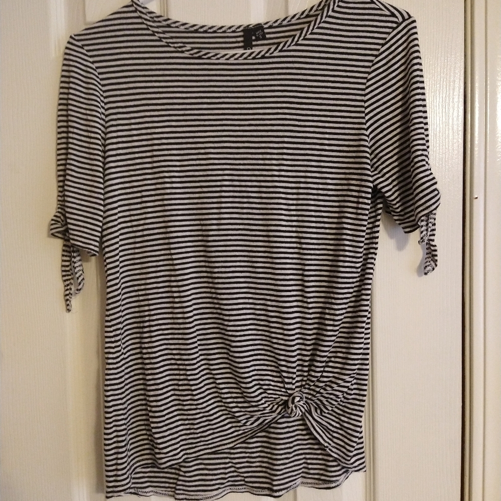 Black and white striped tee